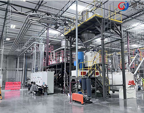 Sistema de composição de mistura de dose de alimentação automático para a linha da extrusora do assoalho de SPC/WPC/LVT