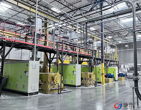 Linha de alimentação automática da extrusora do sistema do transtorte pneumático