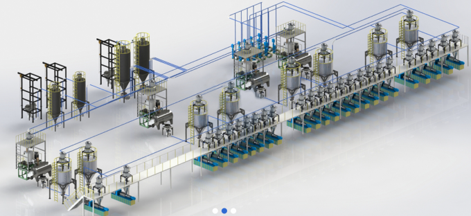 A alimentação do PVC pulveriza a dose do sistema auto máquina de peso para a linha 0 da extrusão da tubulação do PVC